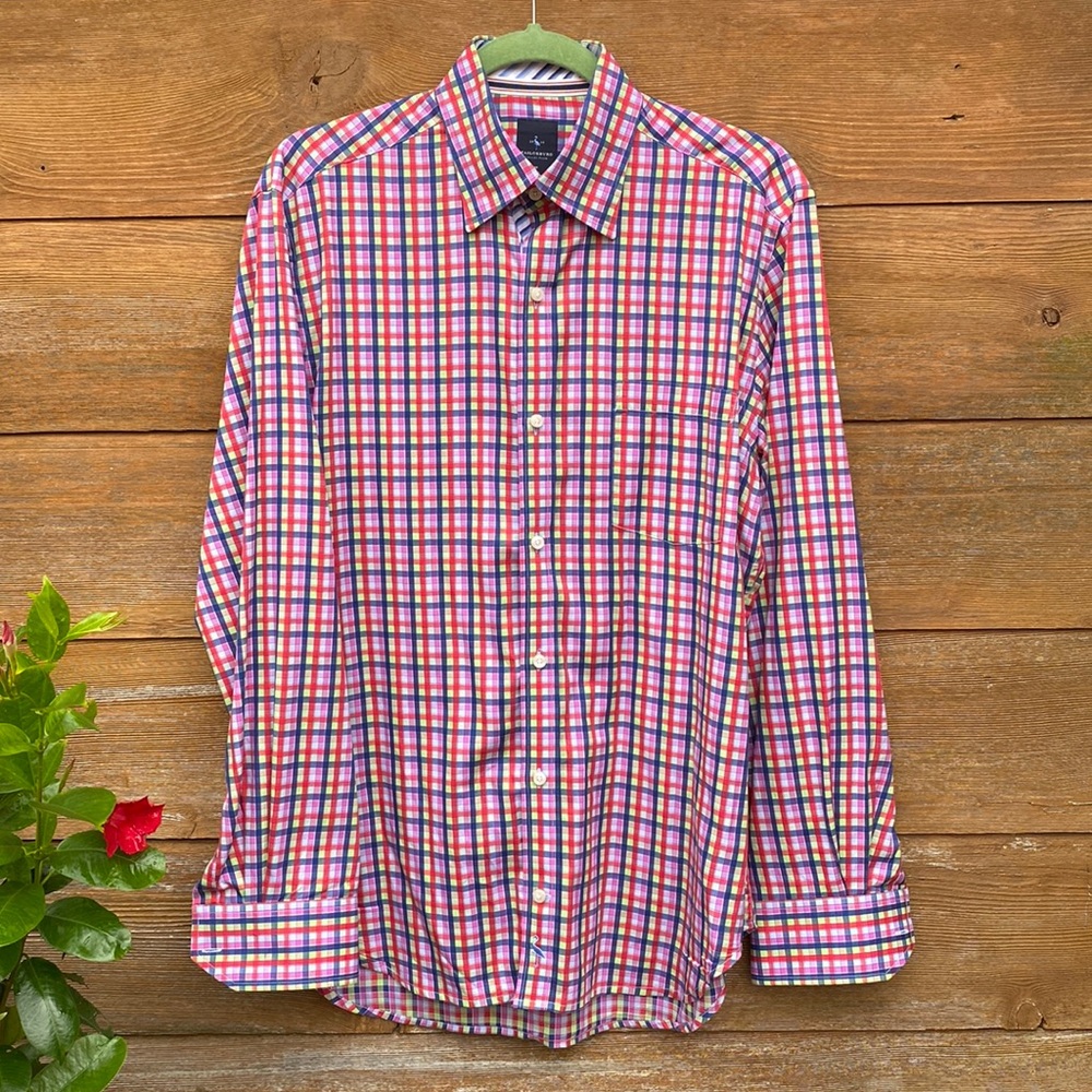 Tailorbyrd Bright Plaid Button-Up Shirt